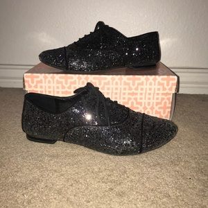 GB black sparkly shoes